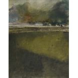 Salzmann, Gottfried (*1943) "Gewitter Landschaft mit Gehöft", Aquarell, 31,5x40cm (m.R. 53x42,5cm)