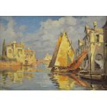 Baldessari, Roberto Iras (1894-1965) "Canale in Chioggia/Venezia", Öl/Holz, u.l.sign./verso