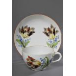 Marcolini Meissen Tasse Mariage "Tulpe mit Asthenkeln" auf UT, H. 5,5cm, ber. Marcolini Meissen