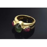 GG 750 Ring mit Turmalin Cabochons in grün/pink, MZ: GNK, 7,7g, Gr. 51 GG 750 Ring with Tourmaline