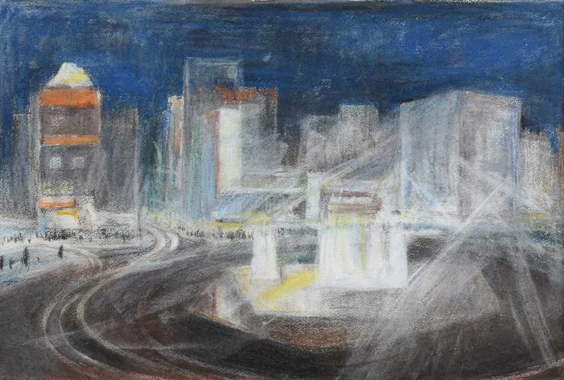 Scheinhammer, Otto (1897-1982) "Großstadt", Pastell, unsign., 32,5x47cm (m.R. 50x65cm) Scheinhammer,