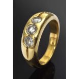 GG 750 Ring mit 3 Diamanten (zus.ca. 0,60ct), 9,7g, Gr. 56 GG 750 Ring with 3 Diamonds (together