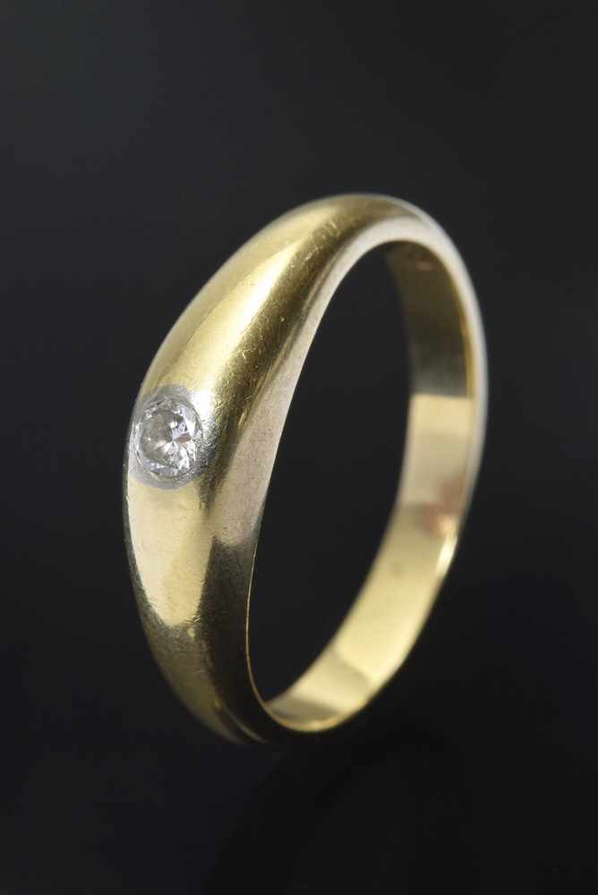 Zarter GG 750 Ring mit kleinem Brillant, 4g, Gr. 52 Delicate GG 750 ring with small brilliant, 4g,