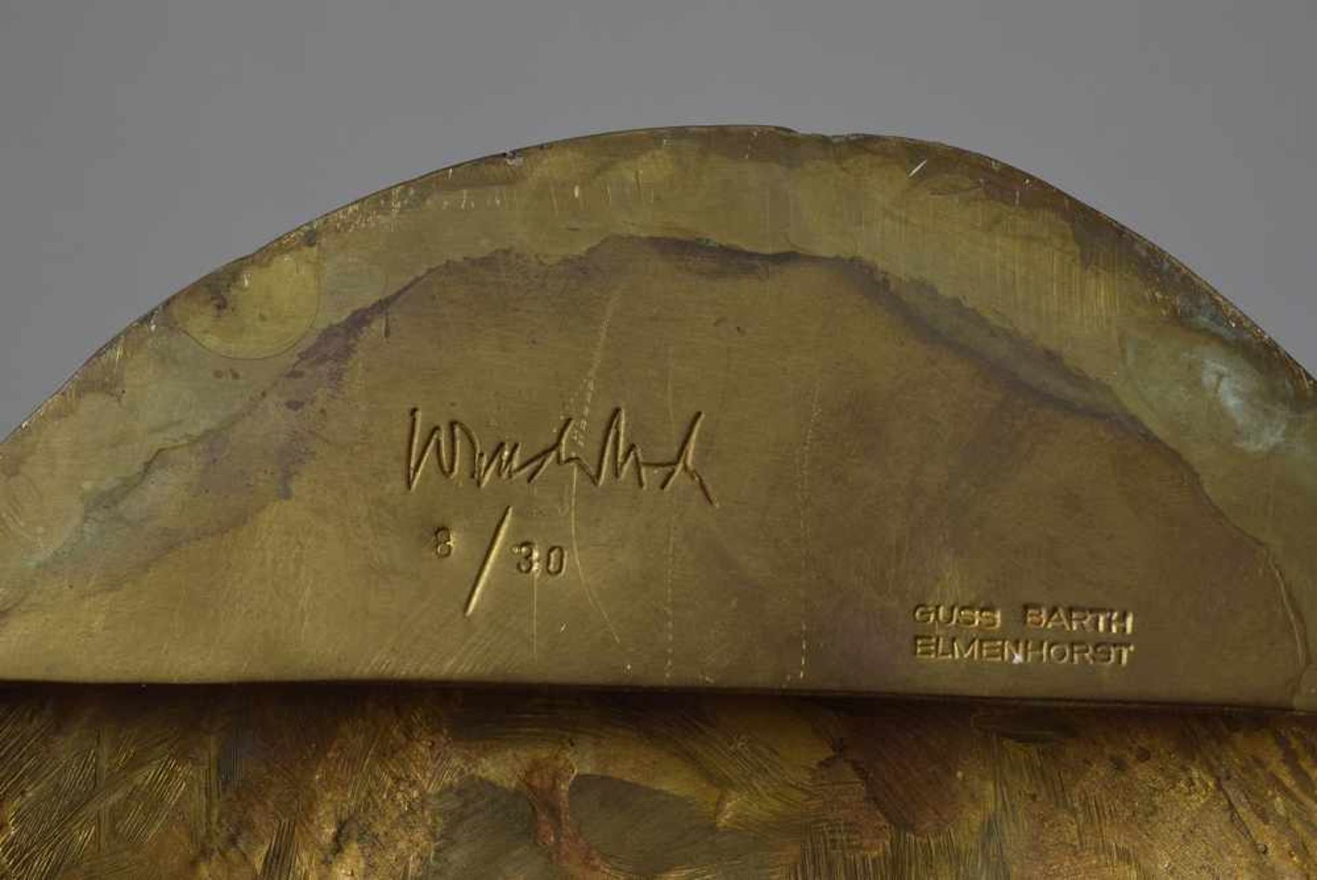 Wunderlich, Paul (1927-2010) "Maske", 3/30, Bronze patiniert, num./sign., Guss Barth Elmenhorst, - Image 3 of 3