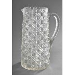 Kristall Kanne mit Baccarat Schliff, H. 22cm, min. gechipt Crystal jug with baccarat cut, h. 22cm