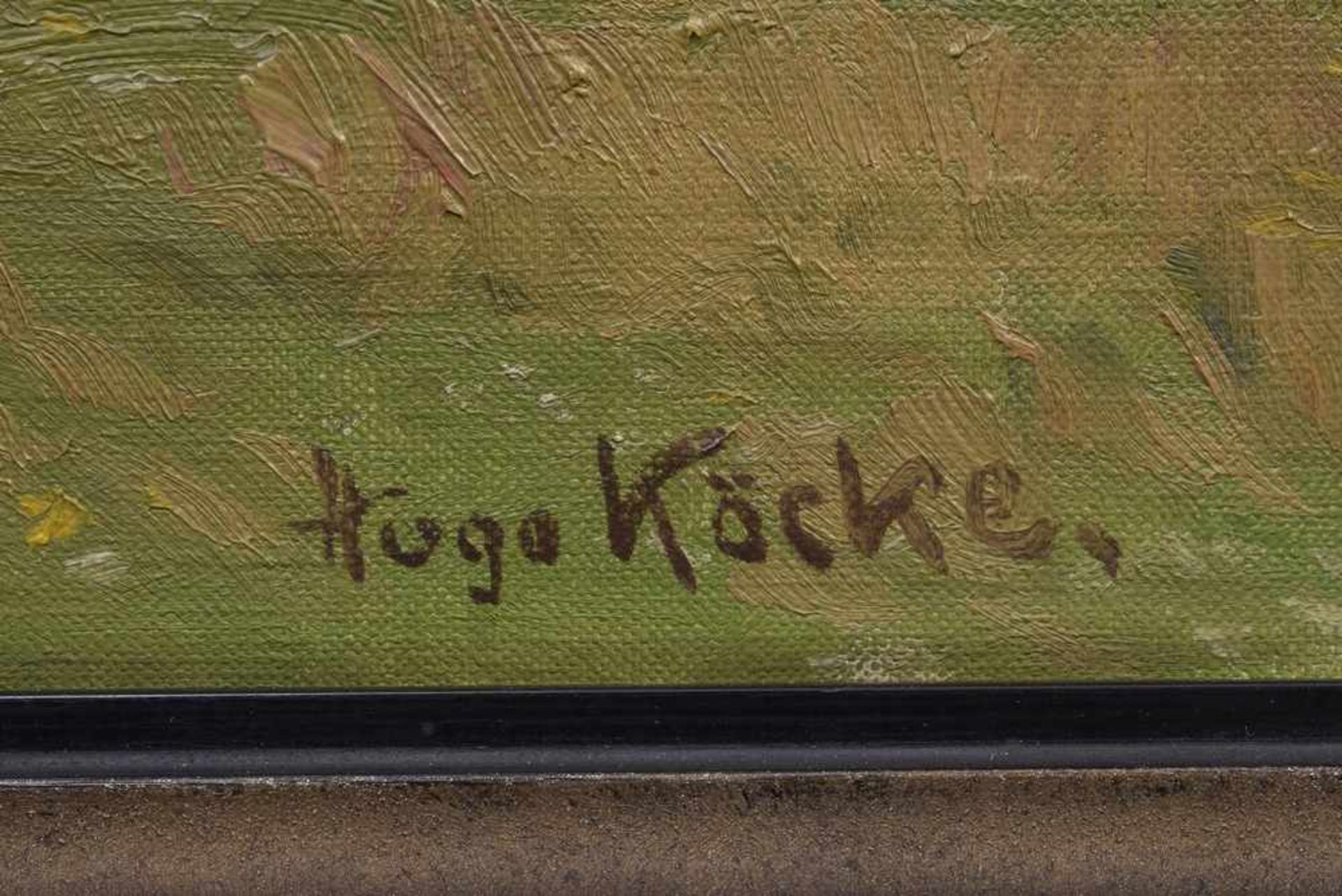 Köcke, Hugo (1874-1956) "Hof Wall in Morsum/Sylt" 1944, Öl/Leinwand, u.l.bez./dat, u.r.sign., - Bild 3 aus 6