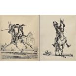 2 Diverse Weber, Paul A. (1823-1916) "Don Quichote und Sancho Panza" 15.12.67 und "Don Quichote