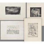 4 Diverse Bührmann, Gisela (1925-2011): "Handstudie", "Stillleben", "Blick aus dem Atelierfenster