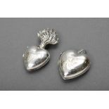 2 Diverse Silber Medaillons "Herz Jesu", 26,9g, L. 3-4cm 2 Various silver medallions ''Heart of