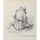 Weber, Paul A. (1893-1980) "Tambour", Federzeichnung, u.r.sign., 21x17cm (m.R. 57x48cm) Weber,