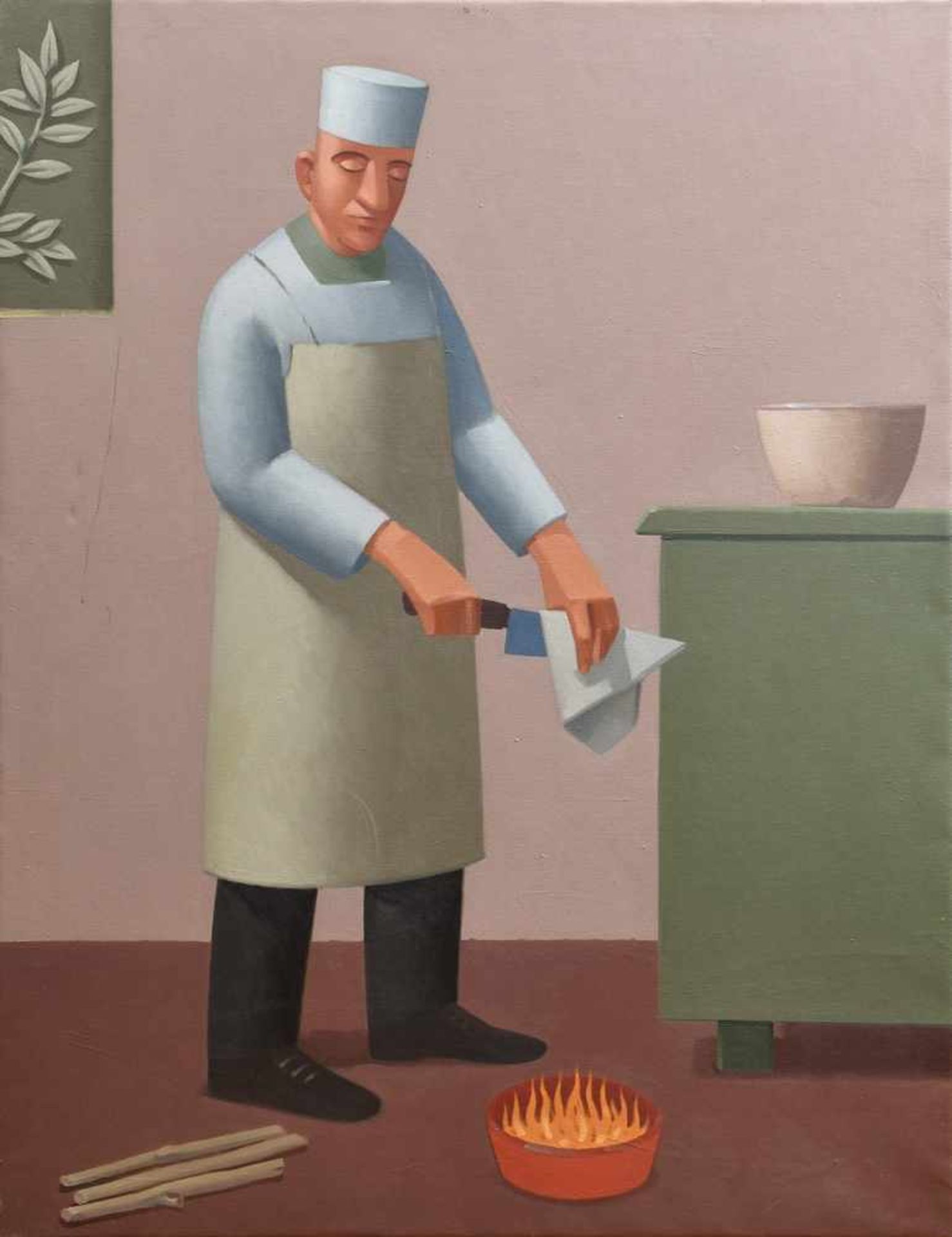 Rábago, Andres (*1947) "El Cocinero" 1996, Öl/Leinwand, verso betitel/sign./dat., 146x114cm,