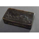 Horn Schnupftabakdose "Katafalk Napoleons", 2x8x4,5cm, etwas def. Horn snuffbox ''Napoleons