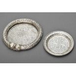 2 Diverse orientalische Untersetzer, Ägypten, Silber, 291g, Ø 10/14,5cm 2 Various oriental coasters,