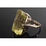 GG 333 Ring mit rechteckigem Zitronenquarz, Gr. 60,5 YG 333 Ring with rectangular lemon quartz, size