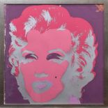 Warhol, Andy (1928-1987) "Marilyn Monroe Lila-Pink", Farbserigraphie, verso blaue Stempel "fill in