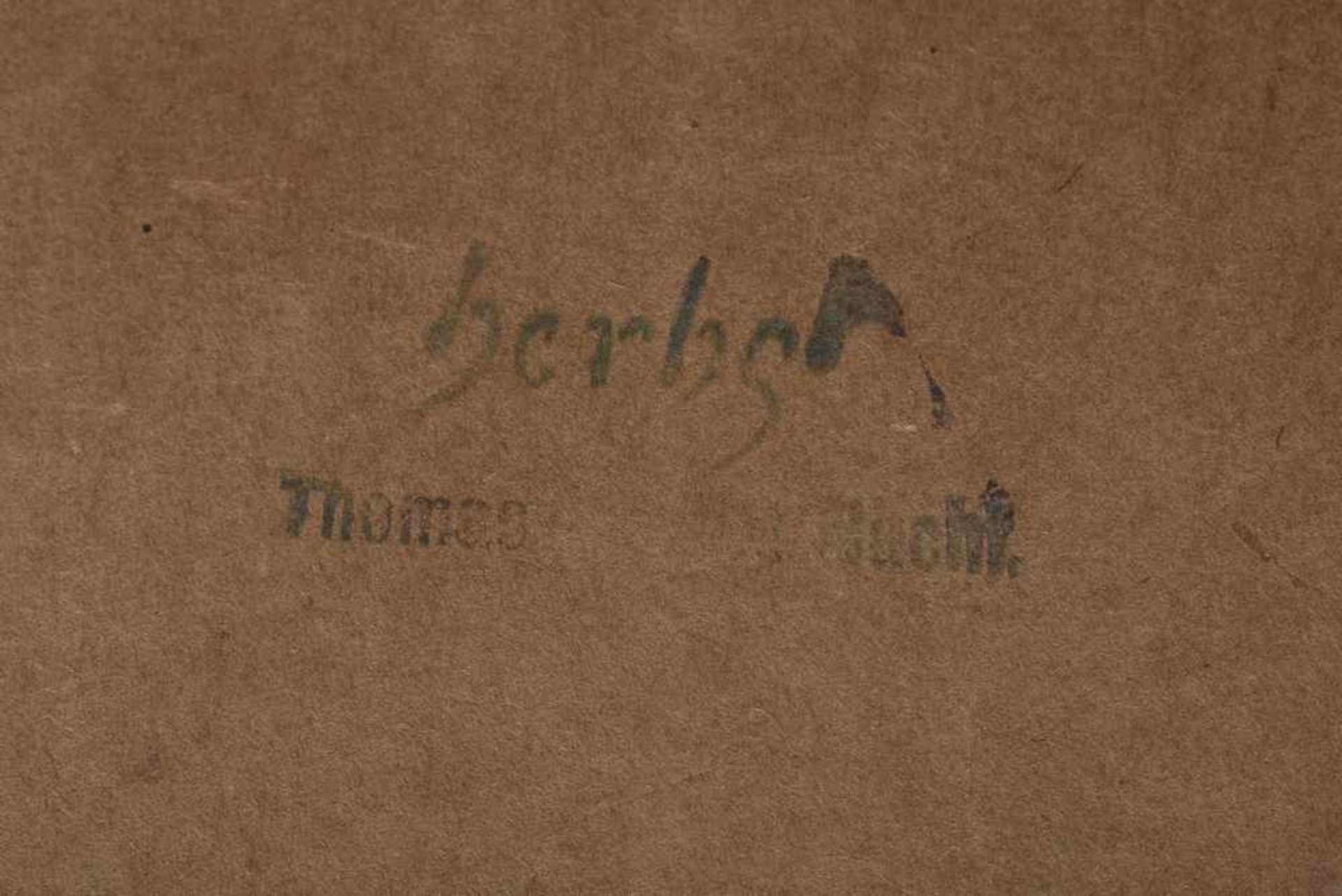 Herbst, Thomas (1848-1915) "Zwei Bäume", Öl/Malpappe, verso Nachlass Stempel, 50,5x66cm Herbst, - Bild 4 aus 4