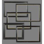 5 Diverse schwarze Leisten mit Goldschlips, Ende 19.Jh.: 29,5x39/5cm, 27,5x46/2cm (mit Spiegel),