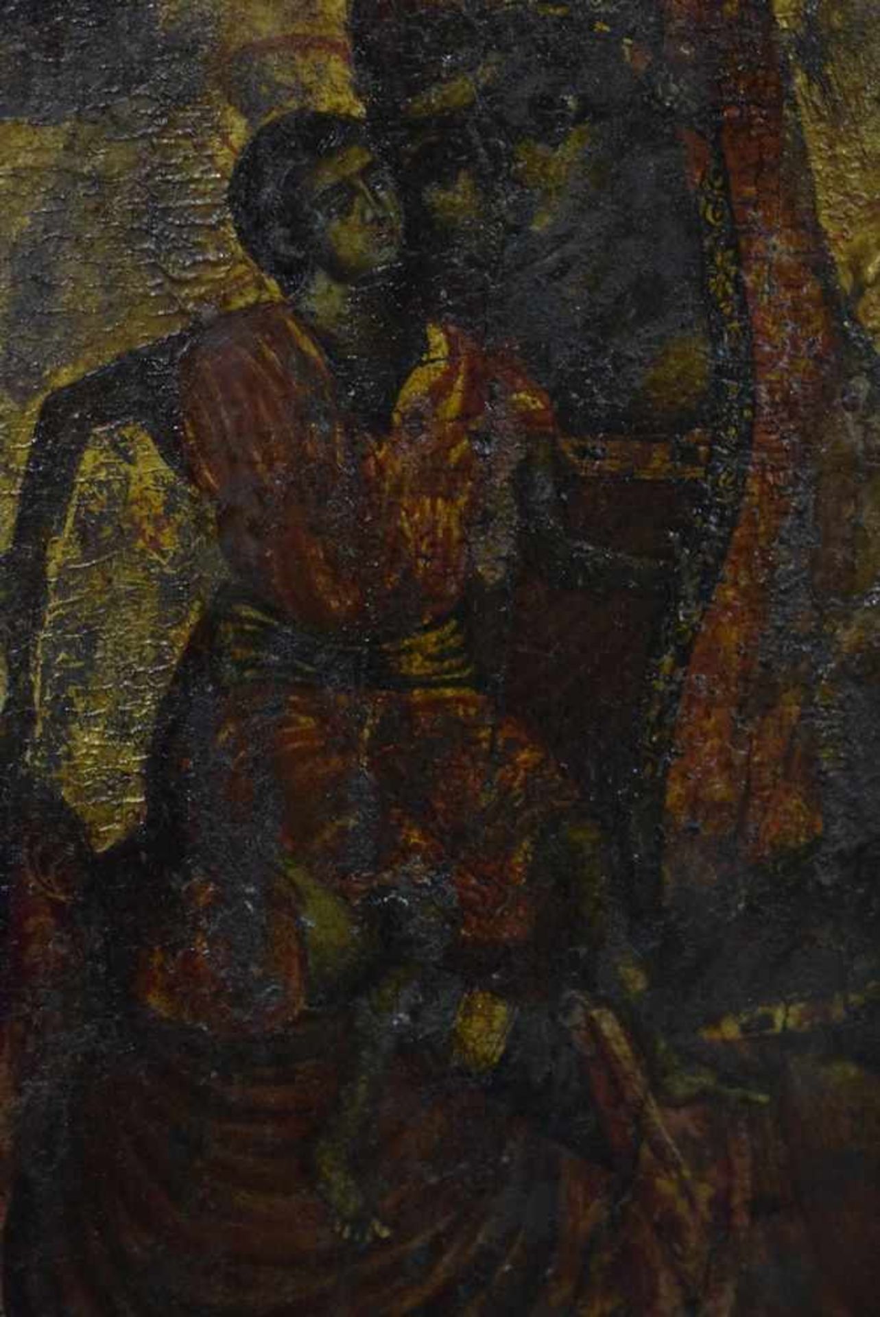 Ikone "Muttergottes und vier Heilige", Griechenland 2.Häfte 18.Jh., 43x30cm, in sehr verehrtem - Bild 7 aus 7