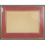 Schmale Graphikleiste, vergoldet auf Bolusgrund, 53x71cm Graphic frame, gold plated on bolus ground,