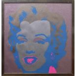 Warhol, Andy (1928-1987) "Marilyn Monroe Silber-Blau", Farbserigraphie, verso blaue Stempel "fill in