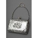 Reliefiertes Portemonnaie "Putti", Birmingham 1907, Silber 925, 65g, 5x8cm, kleine Druckstellen,