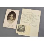 3 Diverse Autographen von General Louis Botha (1862-1919) und Kommandant J.P. Jooste: 1 Foto mit