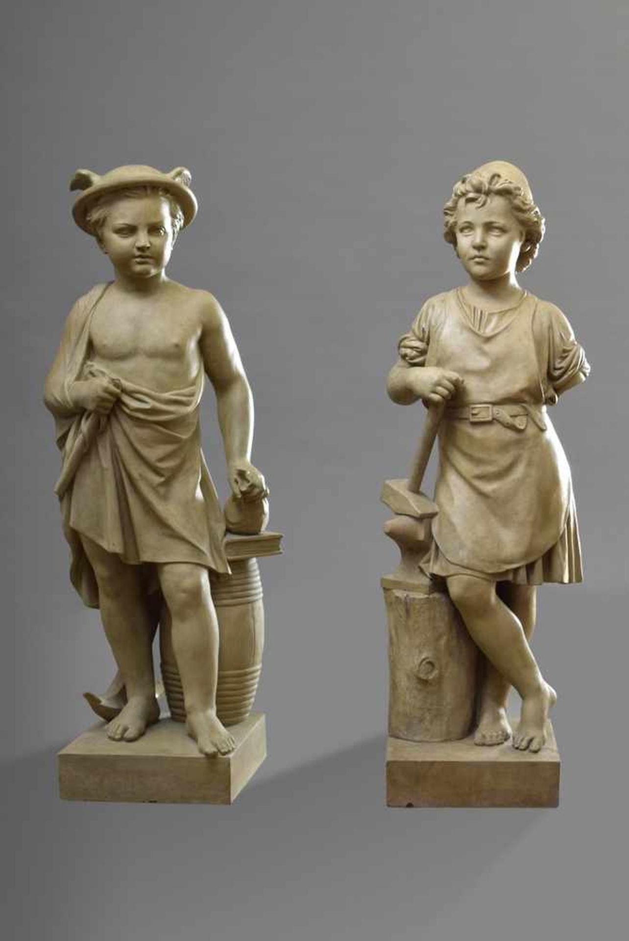 Paar Mertens, August (1814-1883) Terracotta Figuren "Hermes" und "Hephaistos", Ausführung: Ernst