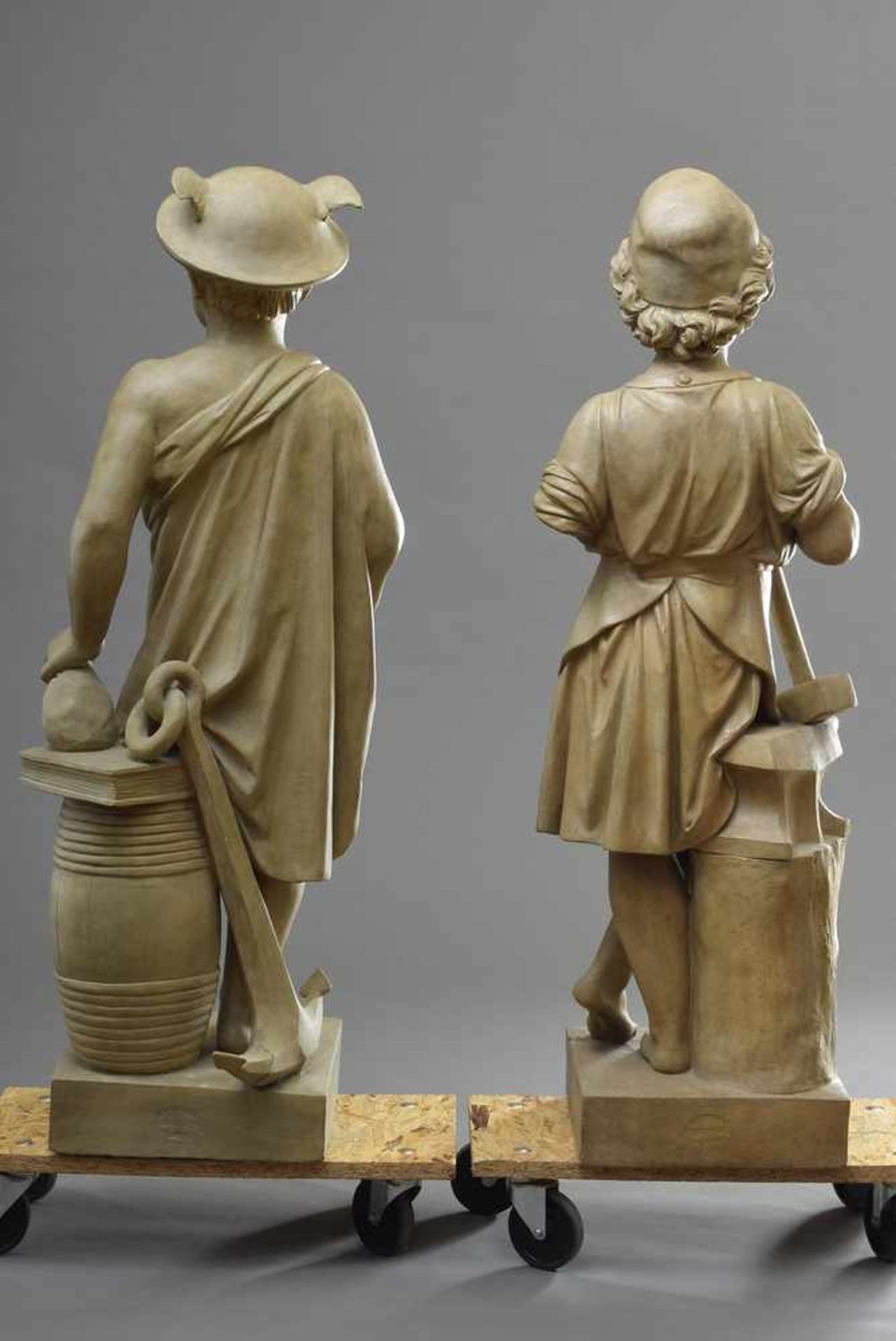 Paar Mertens, August (1814-1883) Terracotta Figuren "Hermes" und "Hephaistos", Ausführung: Ernst - Bild 2 aus 7