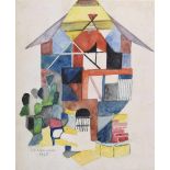 Eckermann, Emma Gertrud (1879-1967) "Haus" 1965, Aquarell/Papier, u.l.sign./dat., 28,5x23,5cm (m.
