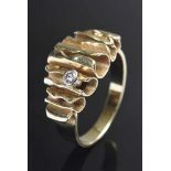 GG 585 Ring im skandinavischem Design mit 1 Brillant (ca. 0.05 ct, VSI/Wesselton), 4,34g, Gr. 54GG