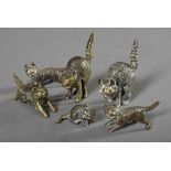 6 Diverse Wiener Bronze Miniaturen "Sechs Katzen", H. 1-3,5cm, etw. best.6 Various Wiener Bronze