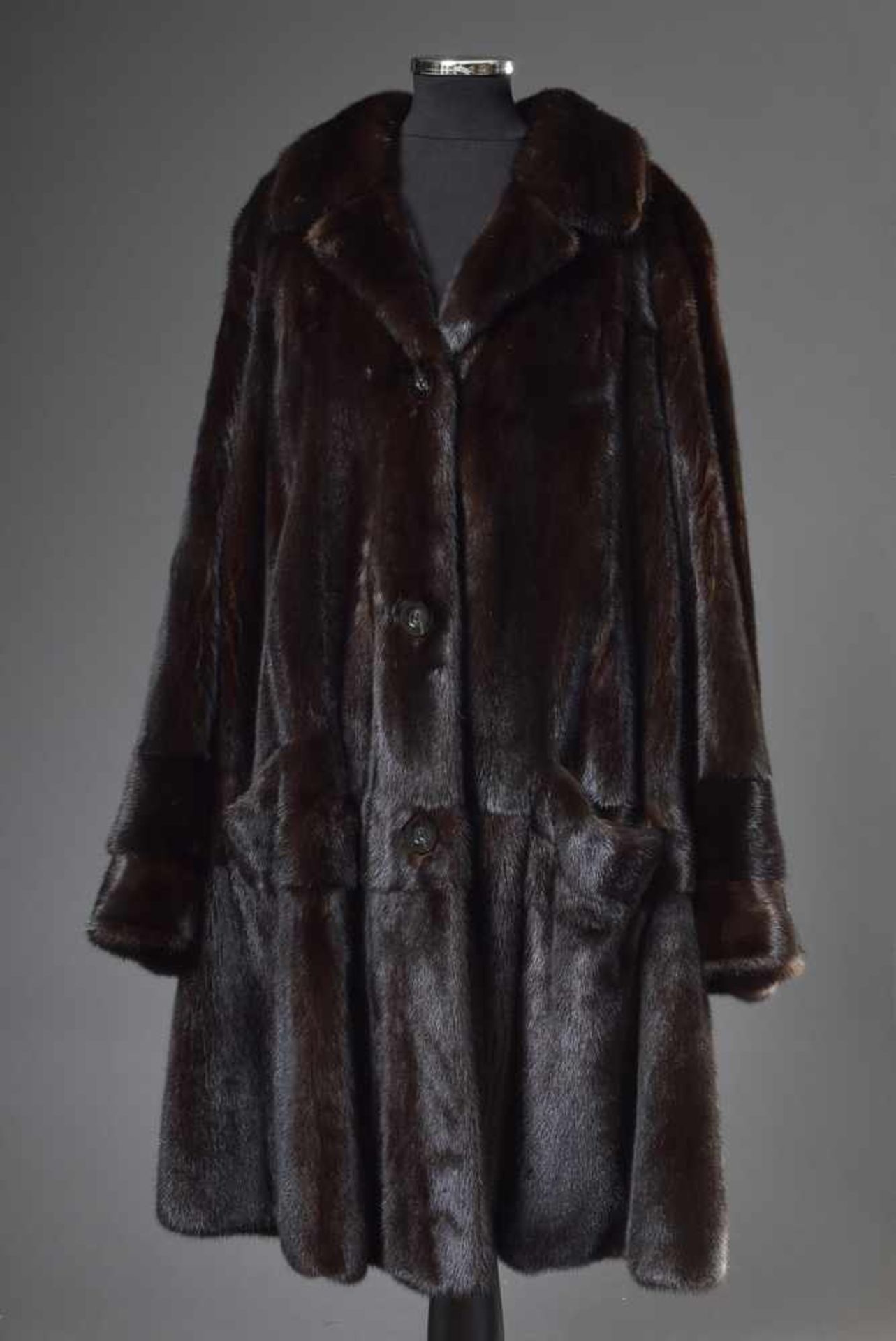 Darknerz Jacke mit schwarzem Seidenfutter, Monika Rahardt, Gr. 44+Dark mink jacket with black silk