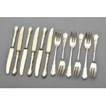 12 Teile vergoldetes Kuchenbesteck, Wilkens, Silber 800, 163g (nur Gabeln)12 parts gold-plated