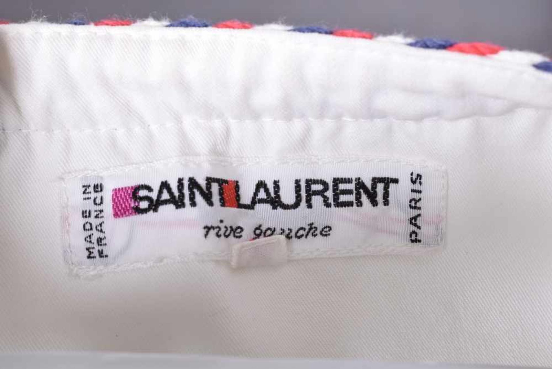 2 Teile Yves Saint Laurent "rive gauche" Sommerensemble, bestehend aus blauem Rock und weißer - Bild 3 aus 3