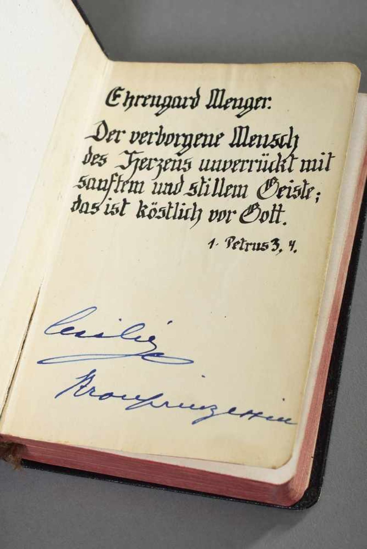 Band "Das Neues Testament" mit Autograph von Kronprinzessin Cecilie von Preußen (für Konfirmandinnen - Bild 3 aus 5