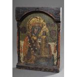 Ikone "Mutter Gottes", Eitempera/Kreidegund auf Holz, Südosteuropa Ende 19.Jh., 30x22cm,