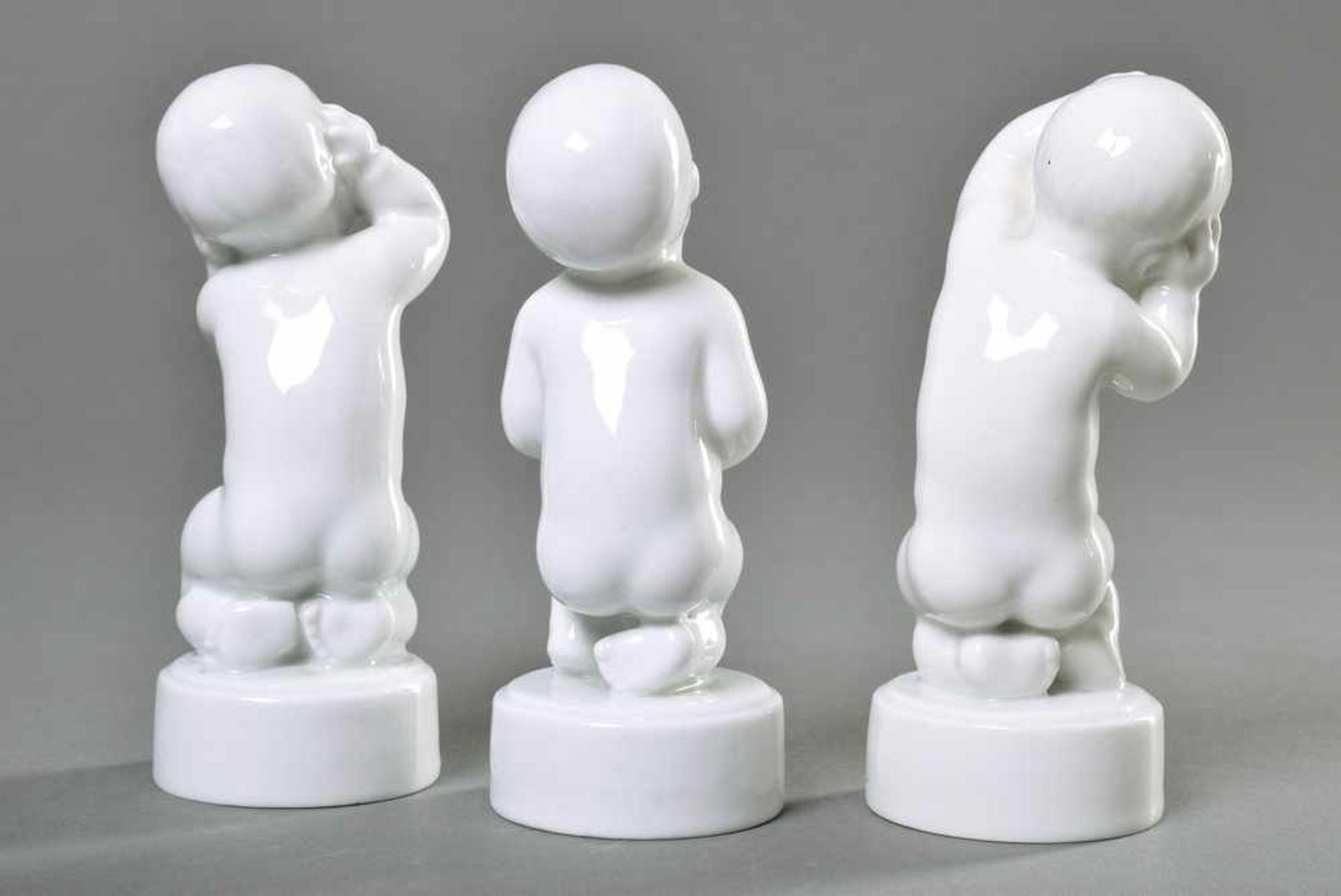 3 Weiße Bing & Gröndahl Figuren "Babys - Personifizierung des Schmerzes", Entw.: Sv.Lindhart, - Bild 2 aus 3