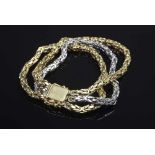 GG/WG 585 Königsketten Armband, 3reihig, 51,33g, L. 18,5cmGG/WG 585 king necklace bracelet, 3
