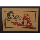 Wesselmann, Tom (1931-2004) zugeschrieben "Reclining nude" 1991, Filzstift/Karton, u.l. sign.,