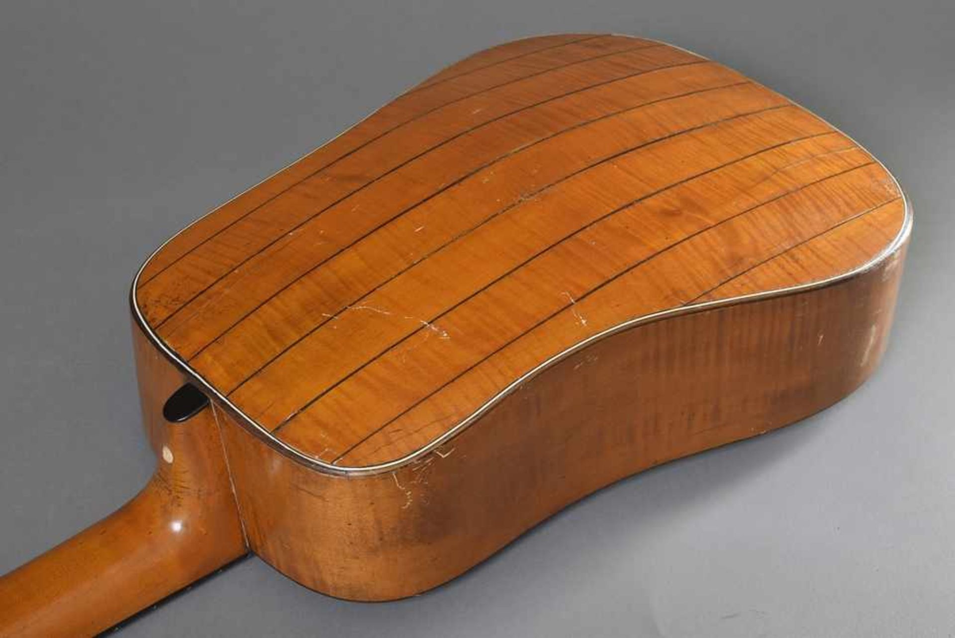 Rittberger Gitarre mit gewölbtem, gespäntem Boden, Göttingen um 1920/30, Ahorn Körper mit - Bild 3 aus 8