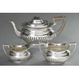 3 Teile Teeset in klassischer Façon, MZ: Horace Woodward & Co Ltd., London 1900, Silber 925, 684g,