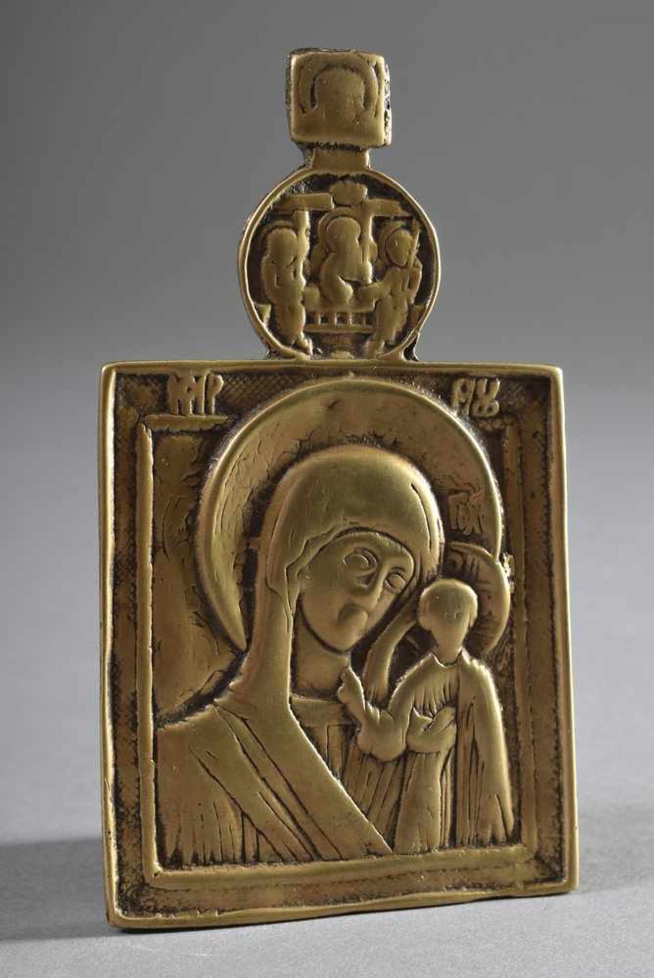 6 Diverse Reise Ikonen, Bronze, Darstellung u.a. "Gottesmutter", "Heiliger Nikolaus", "Heiliger - Bild 4 aus 7