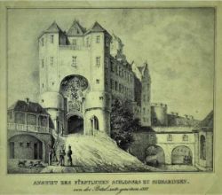 ANSICHT SIGMARINGEN "Ansicht des fürstlichen Schlosses zu Sigmaringen von der Portalseite genommen