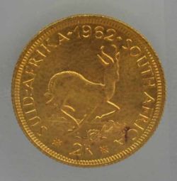 2 GOLDMÜNZEN 2 Rand Südafrika und England, Elisabeth 1962, gesamt 15,98g