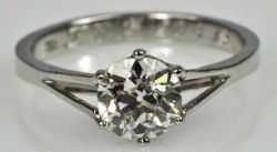 DIAMANTRING Solitärdiamant Altschliff über 1ct, Wesselton, guter Reinheitsgard vsi-si, gute