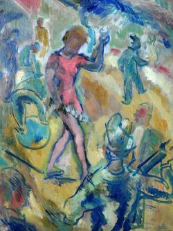 PAVEL Julien (1895 - 1952 Paris) "Im Zirkus" Akrobaten und Clowns in der Manege, Öl auf Leinwand,