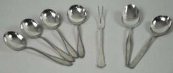 4 TASSENLÖFFEL WMF, Silber 800, L 17cm, anbei ein weiterer Tassenlöffel, WMF, Silber 800, eine