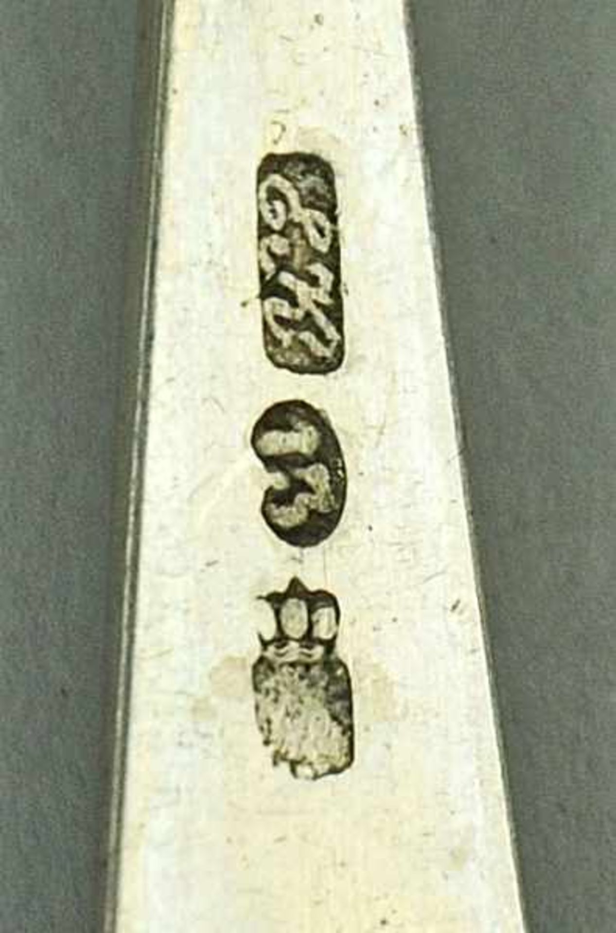 6 KAFFEELÖFFEL mit Monogramm "M.St." u. datiert 1851, Meistermarke E.K., Silber 13 Lot, 131gr, L - Bild 3 aus 3