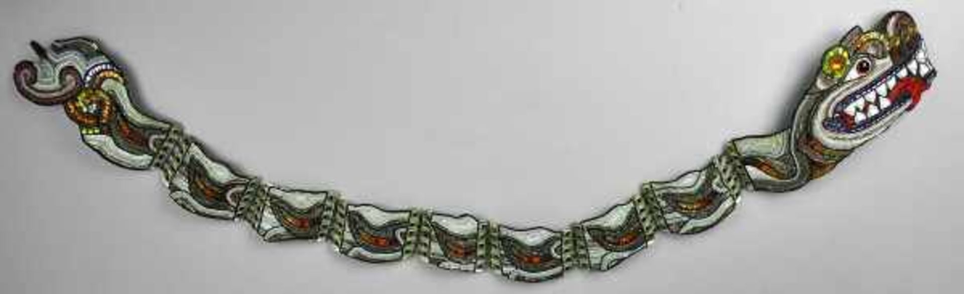 DIEDERICHS Peter (1923 -1982 Bodensee) Künstlergürtel in der Form eines langen Drachens. Glieder aus - Bild 2 aus 2