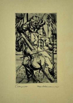 ACKERMANN Max (1887 Berlin - 1975 Unterlengenhardt) "Der Cellospieler" Radierung auf Papier,